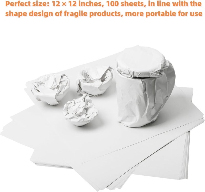 longteam 12 * 12 inch Small Packing Paper for Moving 100 Sheets Protecting Fragile China and Glasses,Wrapping Paper for Shipping and Moving Box Filler (500 Sheets) - Image 5